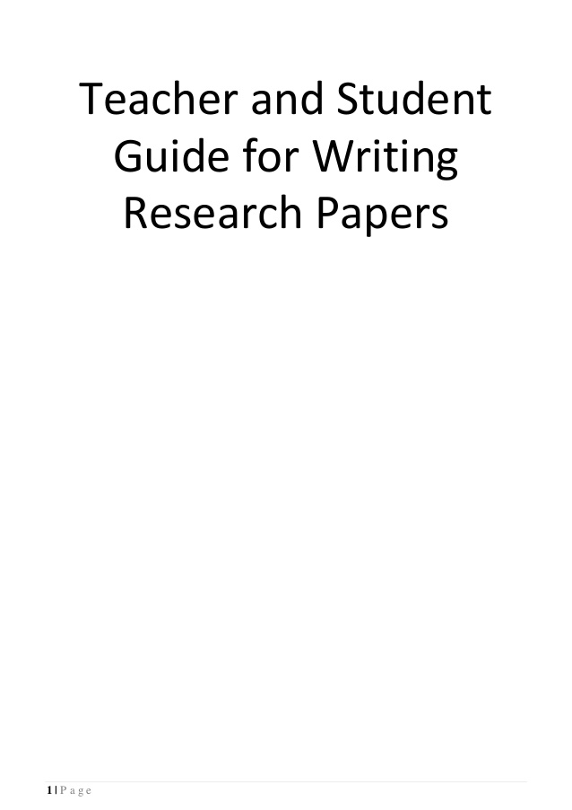 Academic Writing: Research Papers: A Quick Guide.