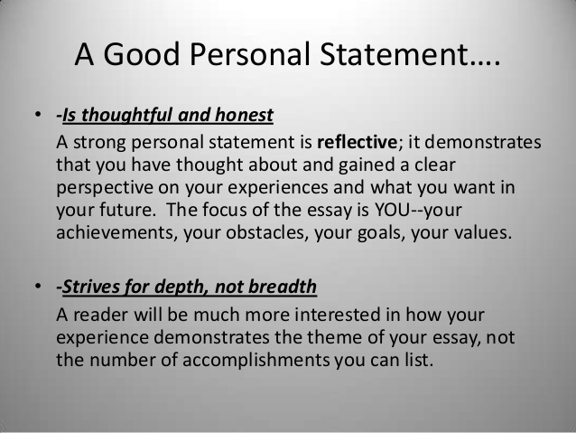 Great personal statements