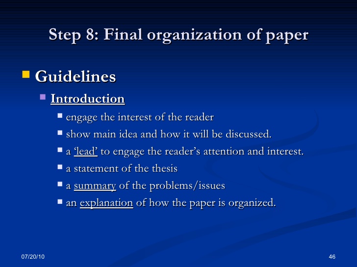 Research paper guidelines
